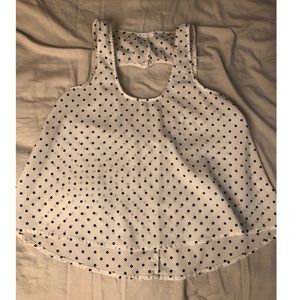 White & Black Dot Blouse